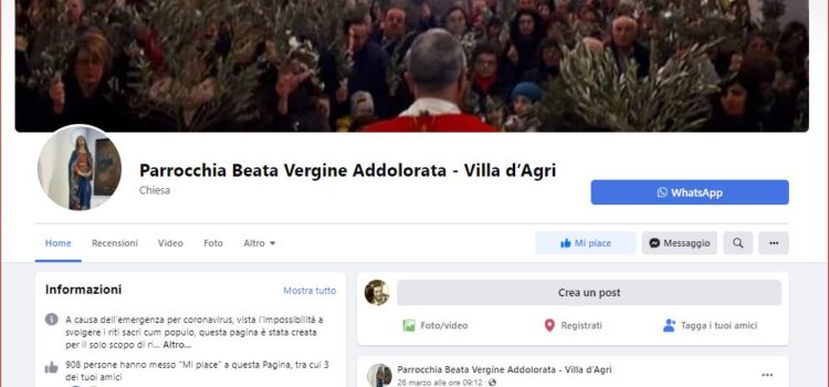 La nostra pagina facebook: “Parrocchia Beata Vergine Addolorata – Villa d’Agri”